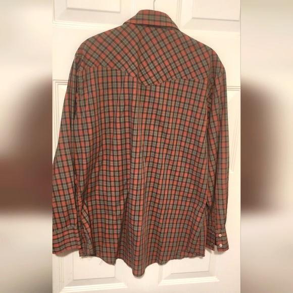 VINTAGE American Hero by Wrangler Men's Long Sleeve Snaps Western Shirt Size L - Picture 5 of 7